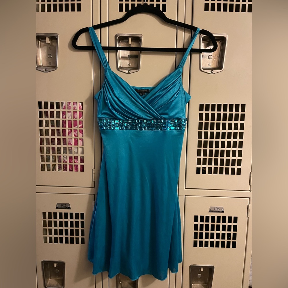 My Michelle satin feel rhinestone dress- DONATED